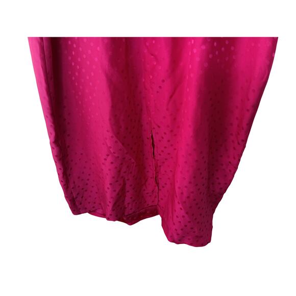 Vintage Dennis Goldsmith Pink Silk Swiss Dot Midi Dress Shoulder Pads SZ 4 - Picture 10 of 16